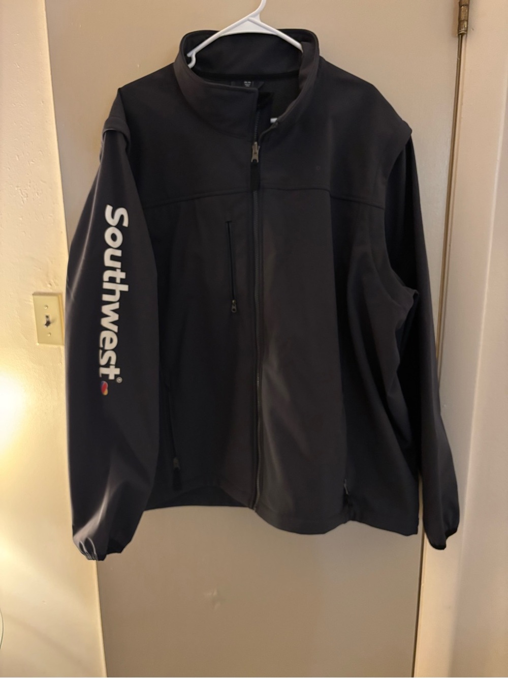 Men's Black Performance Softshell Jacket with Sleeve Logo